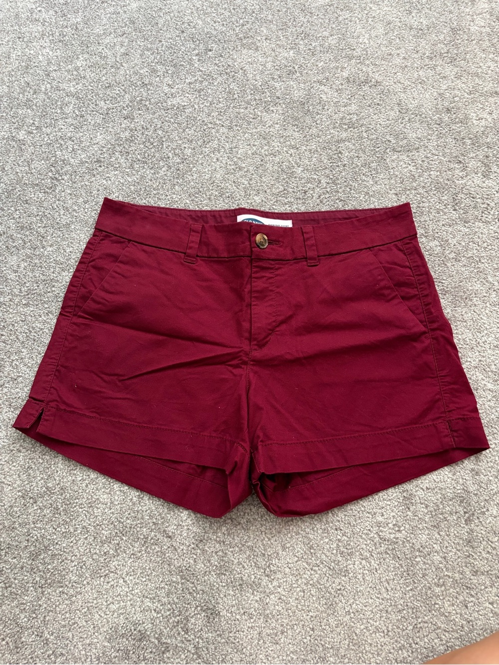 Old Navy Women's Burgundy Mid-Rise Casual Shorts
